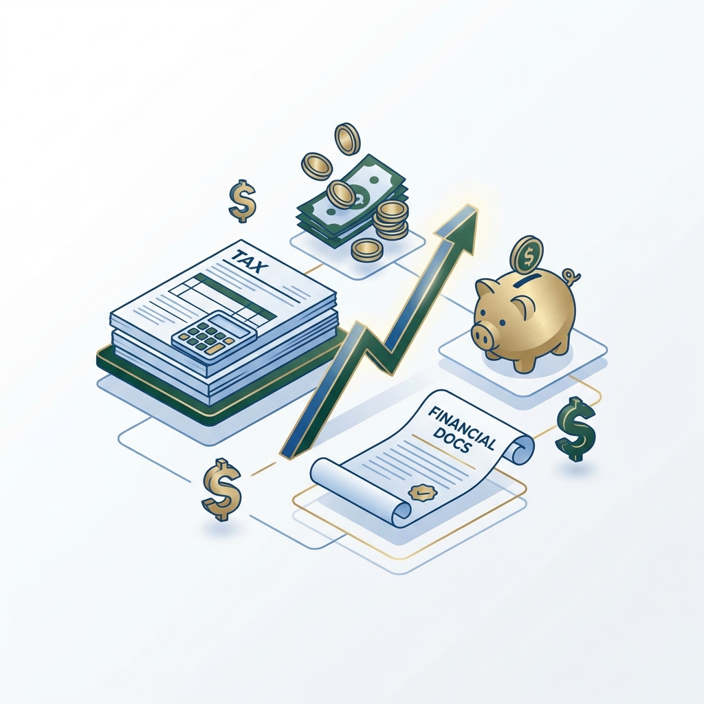 Tax preparation and accounting services illustration